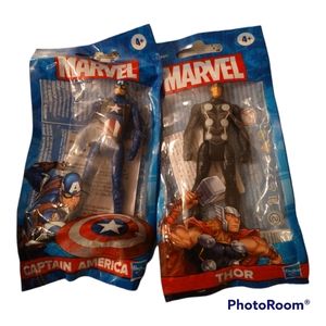 Lot of 2 Marvel 3.75":  Thor & Captain America Action Figure 2019Avengers Hasbro